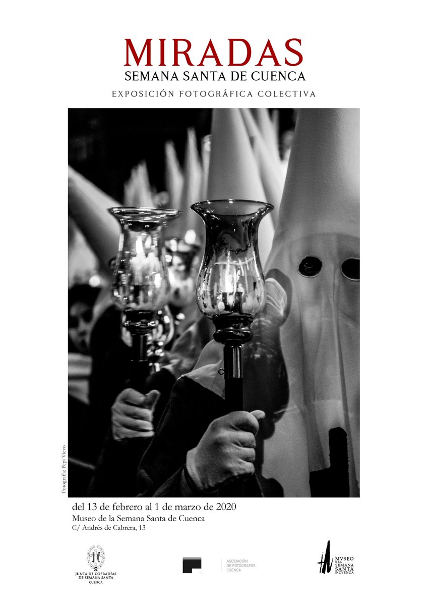 Esta tarde a las 20 horas inauguramos la Exposición fotográfica colectiva de AFOCU. Permanecerá en nuestras salas de exposiciones temporales hasta el 1 de marzo. Os esperamos! #exposiciones #museosemanasanta #juntadecofradiascuenca