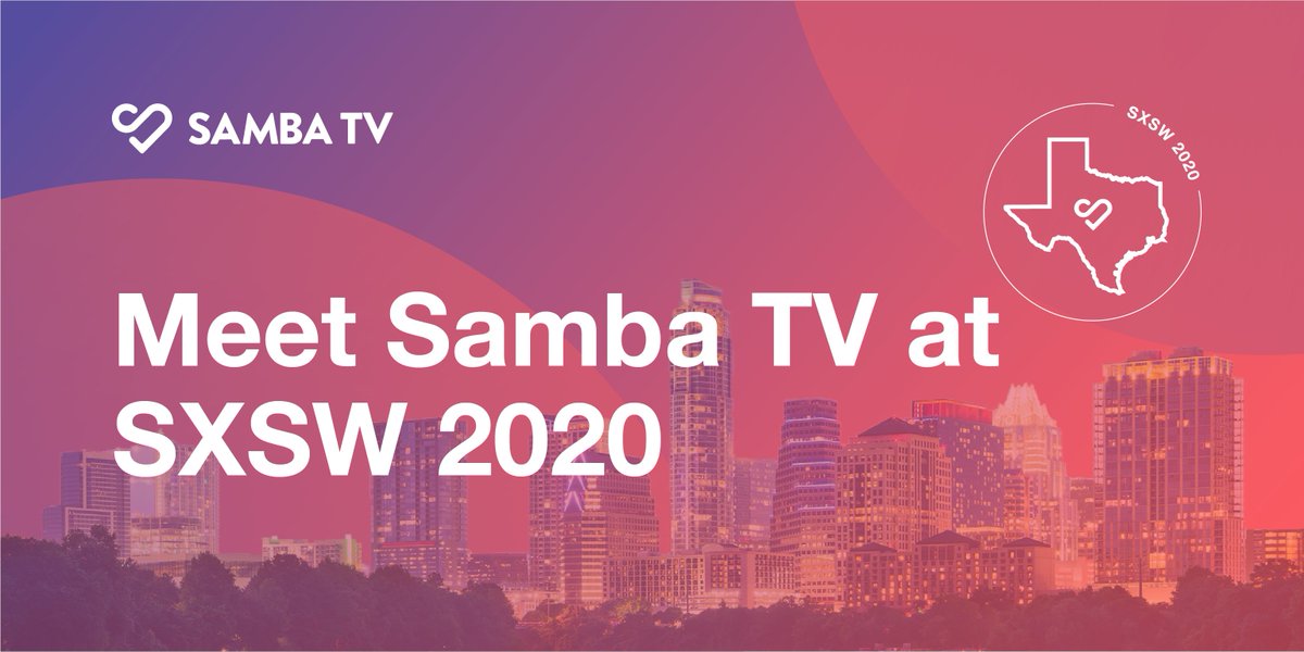 sambaintel's tweet photo. We’re excited to be back at #SXSW this year talking to brands about how to optimize #LinearTV, #OTT and #Digital with global #TVData! Reach out to book a meeting with our team: meet@samba.tv https://t.co/aagfSgv8Y2