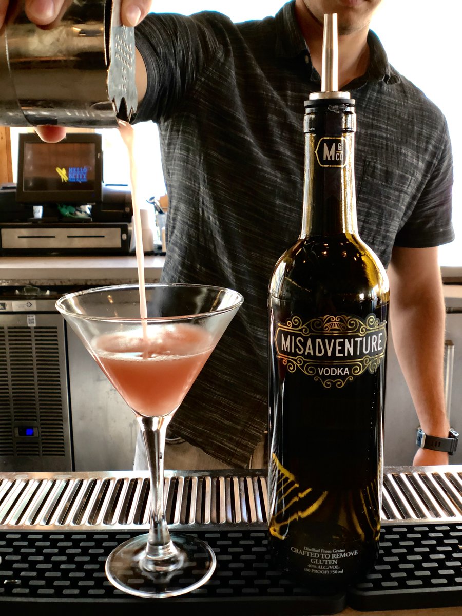 Come check out the first vodka ever made from excess baked goods, from our friends at @misadventureco #locallove #oside #cocktails #sustainability