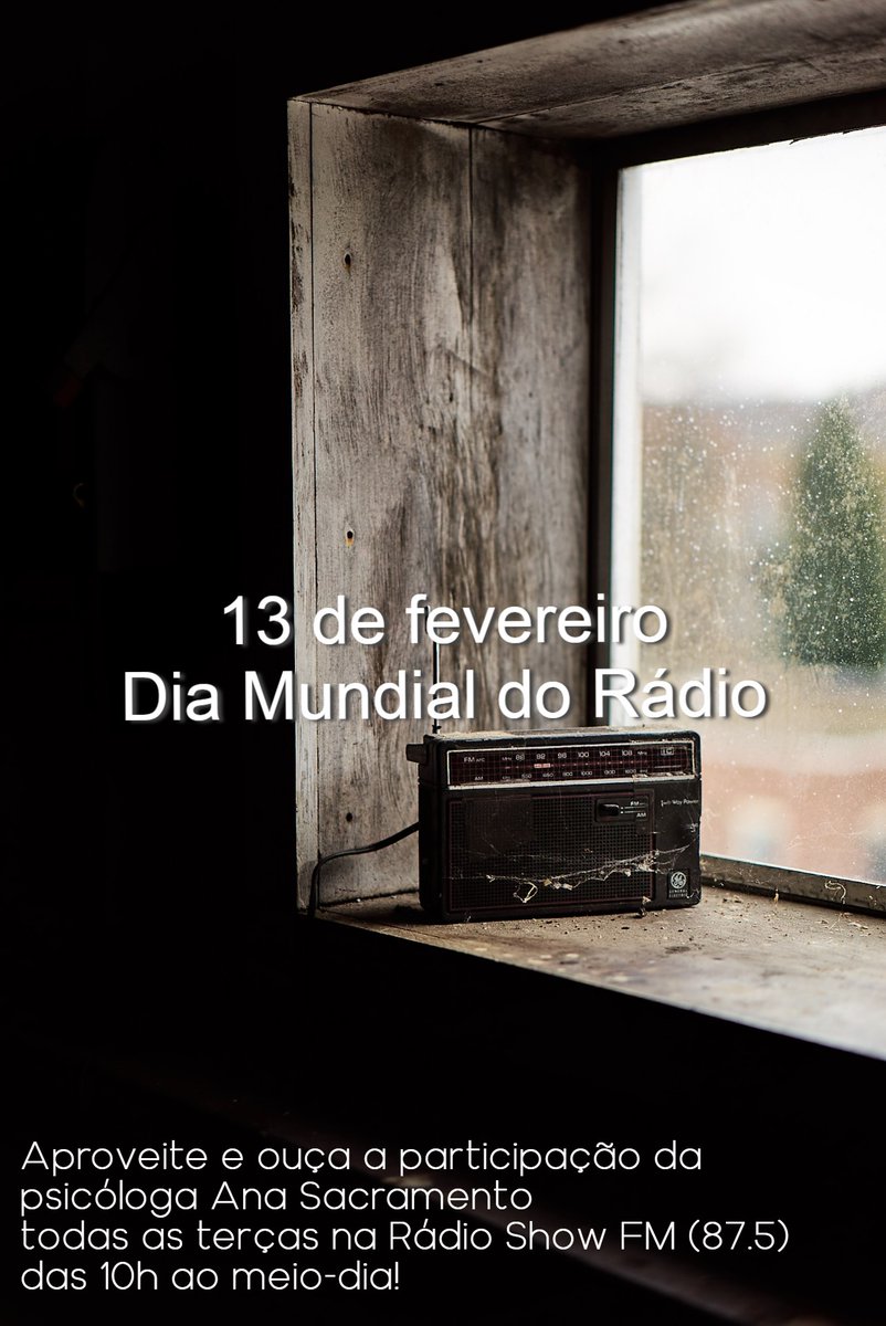 EquipeAvida's tweet image. Aproveite e ouça a psicóloga Ana Sacramento na Rádio Show FM (87.5) todas as terças das 10h ao meio-dia, discutindo temas atuais importantes! #diamundialdorádio #rádio #coffeebreak #rádioshow #psicologia #psicóloga #polêmica
