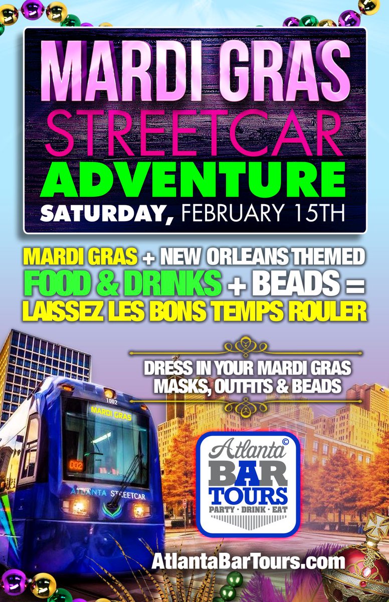 Mardis Gras is right around the corner! 🎭⚜️

If you are a part of the Mardi Gras Street Car Adventure, Stop in for our specials!

$3 STATS Brewpub Beer
Half Price Appetizers