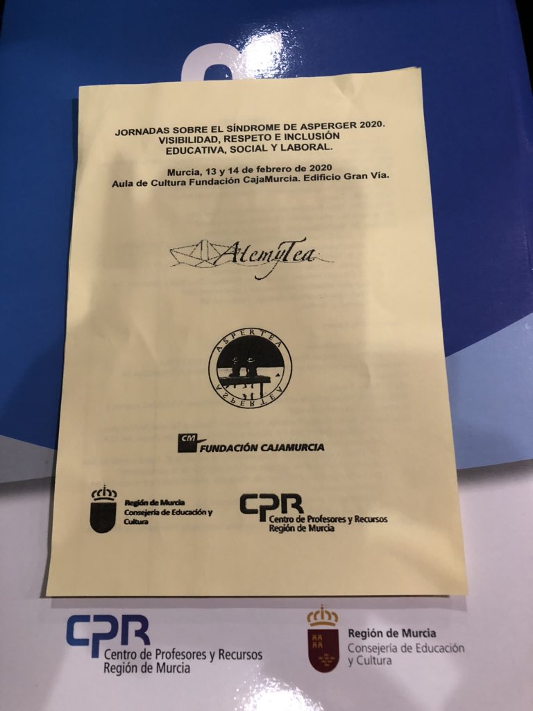 Inicio de Jornadas sobre el síndrome de Asperger 2020. Visibilidad, respecto e inclusión. Aula de Cultura de CajaMurcia <a href="/CPRRegionMurcia/">CPR Región de Murcia</a> <a href="/atemytea/">Atemytea</a> <a href="/aspertea/">@aspertea</a> <a href="/AdolfiFo/">adolfo</a> <a href="/fjaviersoto/">Javier Soto</a> @SADMurcia La Convención y los derechos de las personas con discapacidad. Dra. MJosé Alonso Parreño