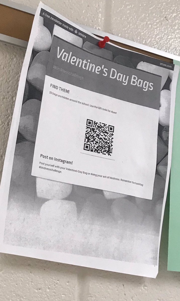 Counter top association is doing a scavenger hunt for some Valentine’s Day bags! Want a gift? Use the QR code for clues and find a bag, good luck!