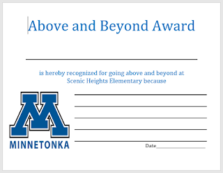It's the little things; staff vote on colleagues who are going Above and Beyond to make the school a better place.  Admin announce winners at staff mtgs and hand out certificates.  It's a win-win for all: Zero cost and definite morale booster.  <a href="/TonkaSchools/">Minnetonka Schools</a> #tonkainnovates