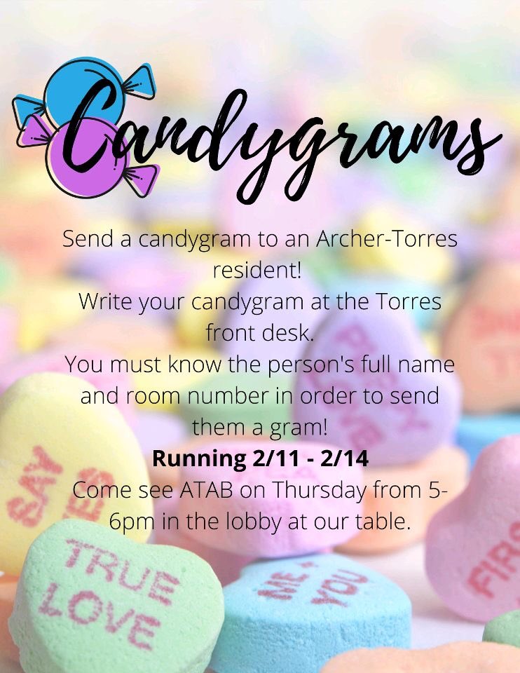 Love is in the air or at least attempting to warm us up in this cold weather 🥰❄️ spread some happiness by sending a candy gram to someone special! Forms are located at the Torres front desk and will be available till Friday, February 14th at 5:00pm! 💌🍭🍫 #buckeyelove