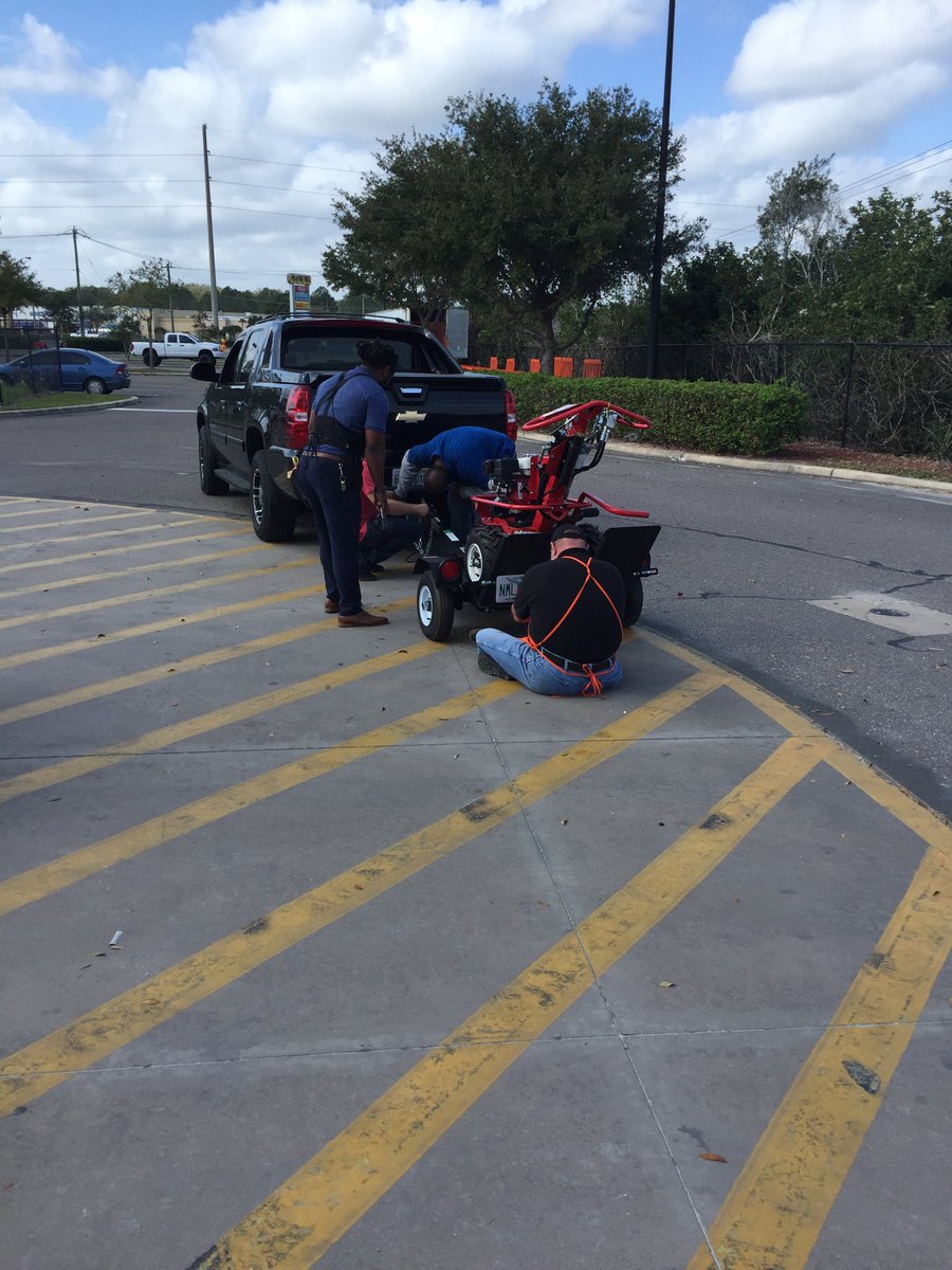⁦@thd6305⁩ ⁦<a href="/tereseistweetin/">Terese Kelley</a>⁩ getting the trencher rented for the first time during our Tool Rental Grand Opening today! #makingadifference