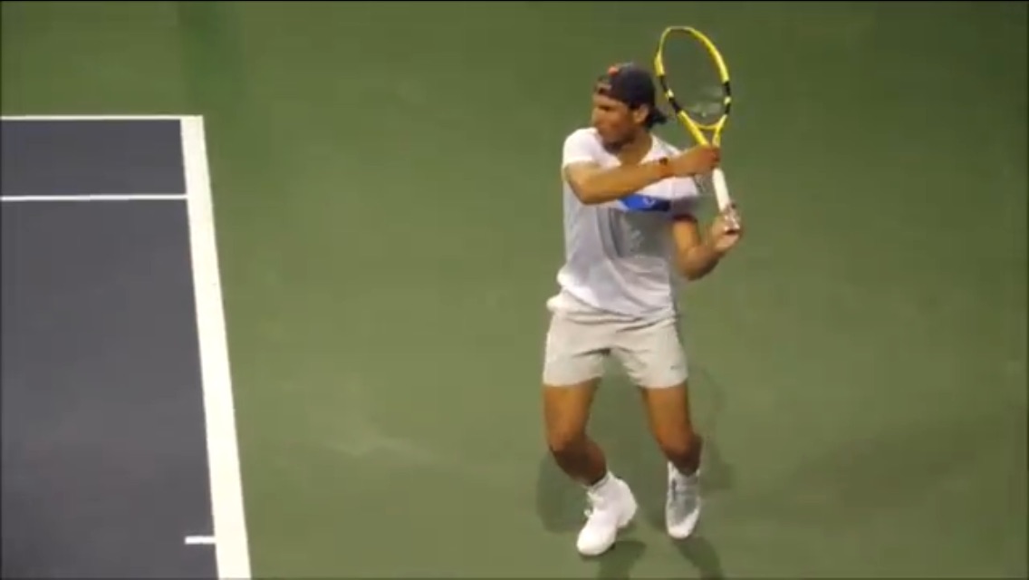 k.finally, you may have to reduce the takeback when using a lasso forehand as an aggressive /emergency shot.i prefer to begin with my regular high /looped takeback (— exactly as Rafa below), which adds some level of ‘disguise’. if you have any questions, please ask!