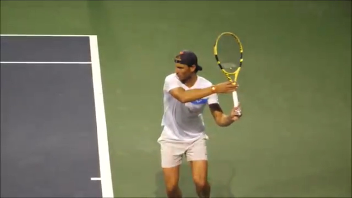 k.finally, you may have to reduce the takeback when using a lasso forehand as an aggressive /emergency shot.i prefer to begin with my regular high /looped takeback (— exactly as Rafa below), which adds some level of ‘disguise’. if you have any questions, please ask!