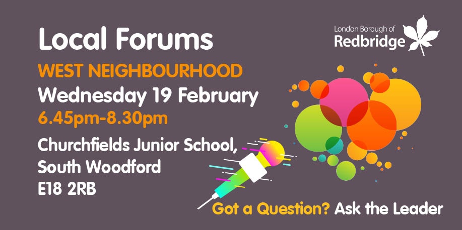 RedbridgeLive's tweet image. The West Neighbourhood Local Forum takes place on Wednesday 19 February. Jot it down before you forget! 🗓️ 
We hope to see you there. For more details go to socsi.in/HWgQL #redbridge #localforum