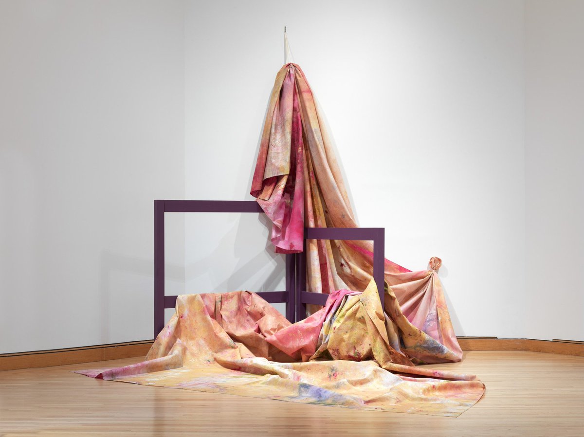 Works by American artist Sam Gilliam, 1960s-70s, whose pioneering draped 3D canvases blur the lines between painting and sculpture. In 1972 he became the first black artist to represent the US at the Venice Biennale.