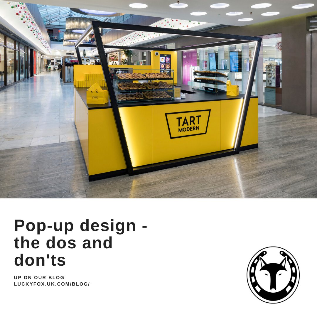 The do's and don'ts of creating a pop-up with impact - now up on our blog series. Head over to our website for a read luckyfox.uk.com/pop-up-design-…
#popups #popupstores #kioskdesign #kiosks #retailsolutions #retaildesign #retaildisplay #visualmerchandising #weareluckyfox