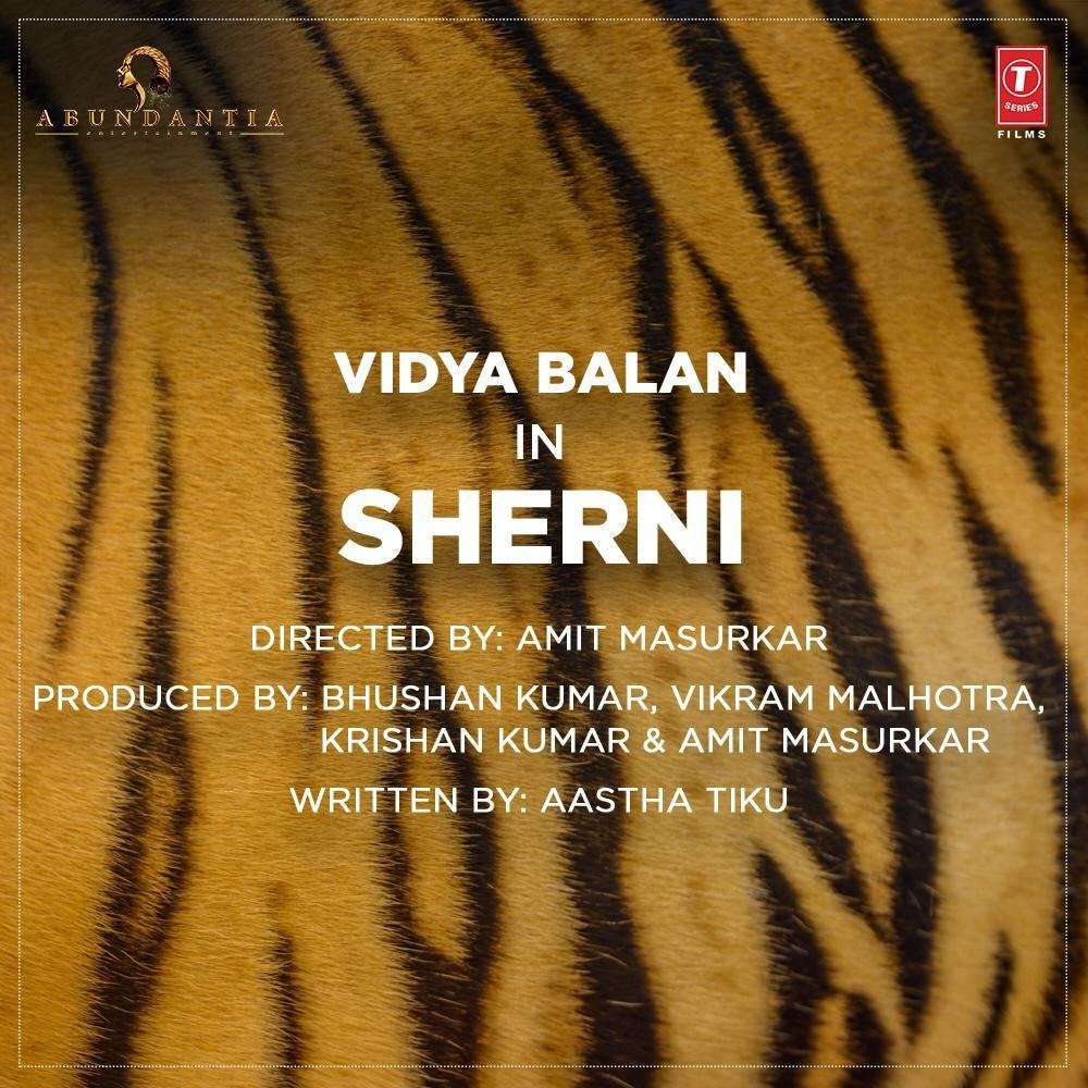 TSeries's tweet photo. We're excited to announce our next film - #SHERNI starring @vidya_balan. Shoot begins soon.
Directed by #AmitMasurkar.
@itsBhushanKumar @vikramix #AmitMasurkar #KrishanKumar @Abundantia_Ent @ShikhaaSharma03 #ExcitementLevel100 https://t.co/Io2QU5iqzM