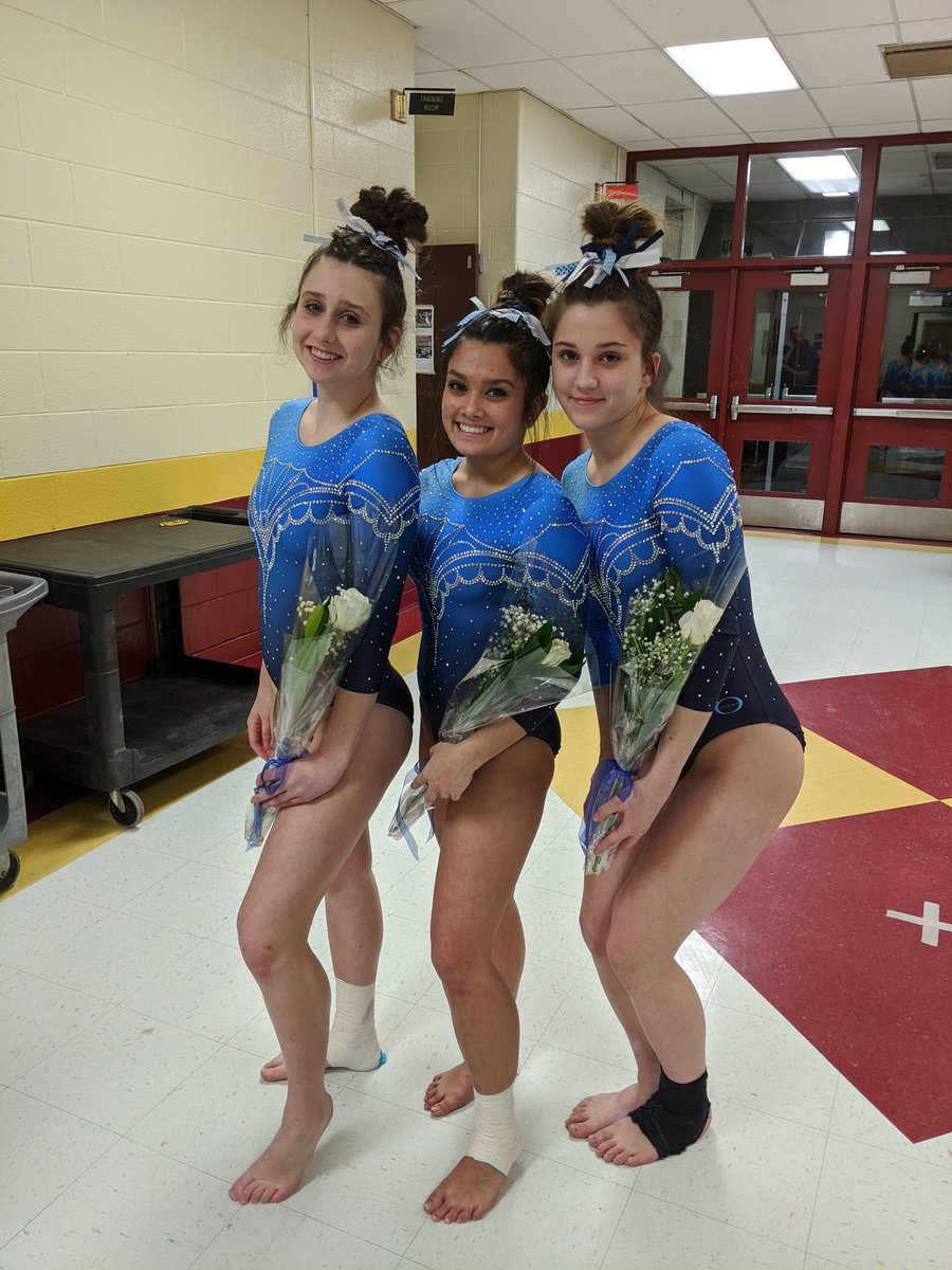 GymnasticsPhs's tweet photo. Beyond proud of each one of these girls 💙💙. They had a great Sectionals competition last night at Schaumburg HS. Way to go Catherine, Kaiya and Marina!! https://t.co/aWnyFSseEJ
