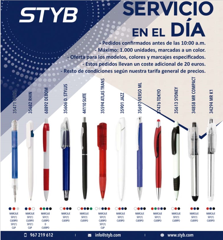 STYB_SA's tweet photo. ¿Conoces ya nuestro nuevo "Servicio en el día"?
Gracias a este nuevo servicio podrás tener tus pedidos en 24-48 horas.
¡En STYB seguimos innovando para ofrecerte los mejores productos y el mejor servicio en tiempo récord!
Para más info contacta con nosotros en info@styb.com https://t.co/09EqhV344U