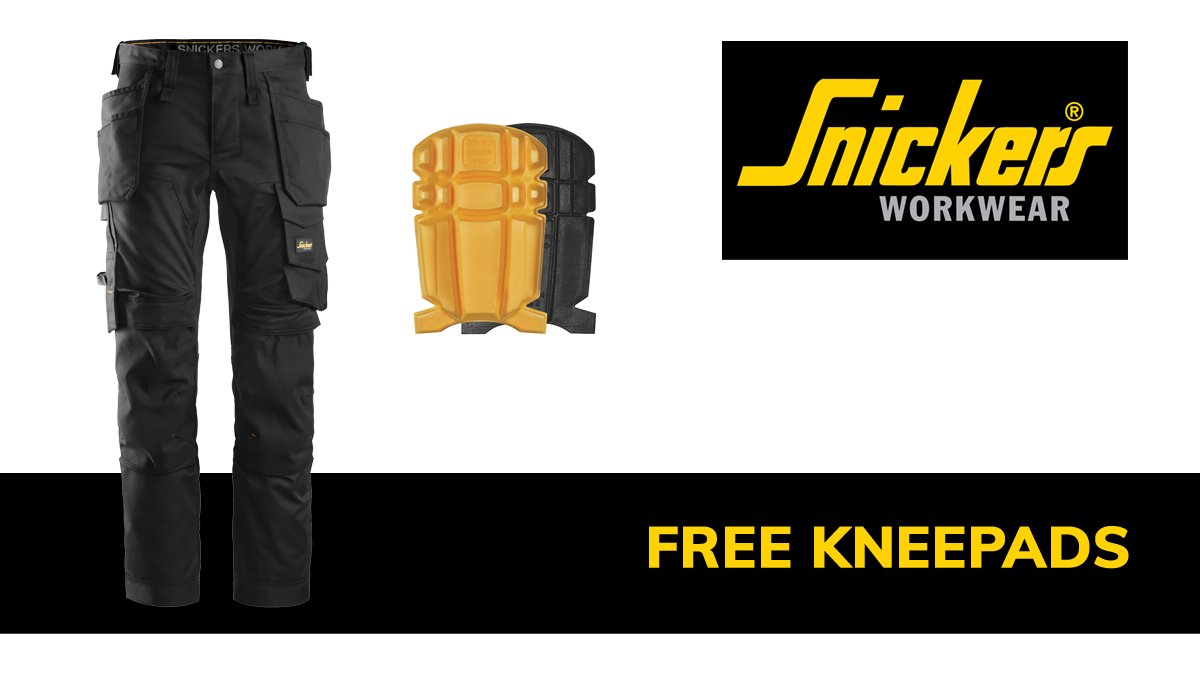 For a limited time only we are offering a #FREE pair of 9110 kneepads when you buy a pair of <a href="/SnickersWw_UK/">Snickers Workwear UK</a> Black 6241 Trousers.
BUY NOW >>> bit.ly/38ooGdJ
