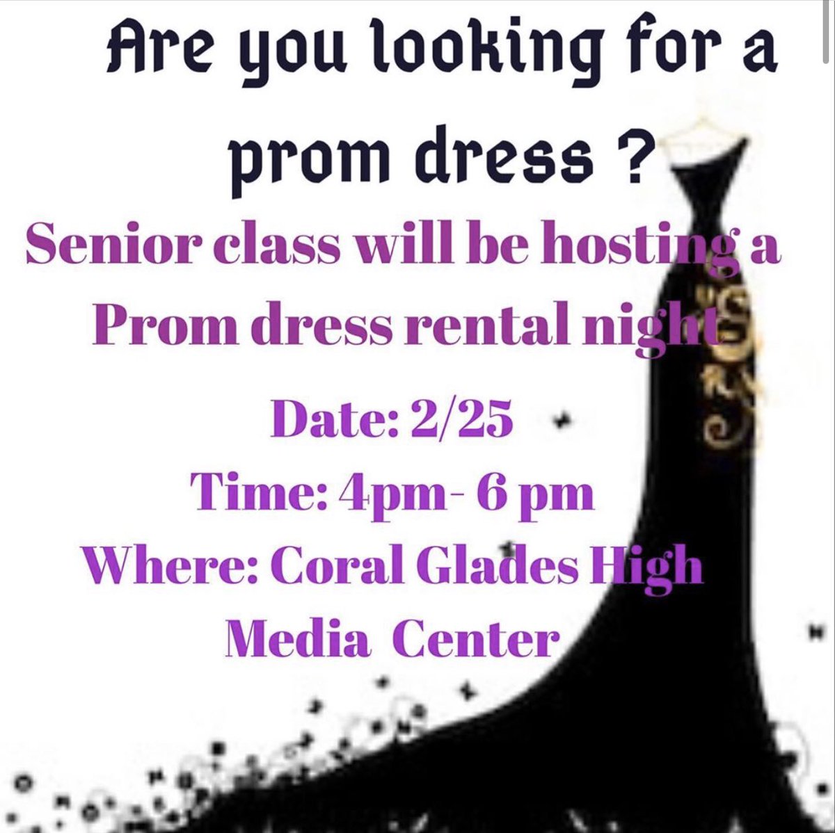 cghs2020's tweet photo. Attention seniors! Are you looking for a prom dress? On February 25th we are having a prom dres rental night! Come out and look you never know what you will find‼️ https://t.co/yj3SlRPZbr