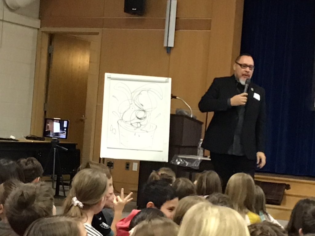 CBLindenLibrary's tweet image. Thanks Floyd Cooper for an awesome visit to @CBLindenSchool ! Students are using their erasers to make art like you!  Your message of “never give up” resonated with students and teachers. What a wonderful visit! @CBLibraries @AliTheisArt