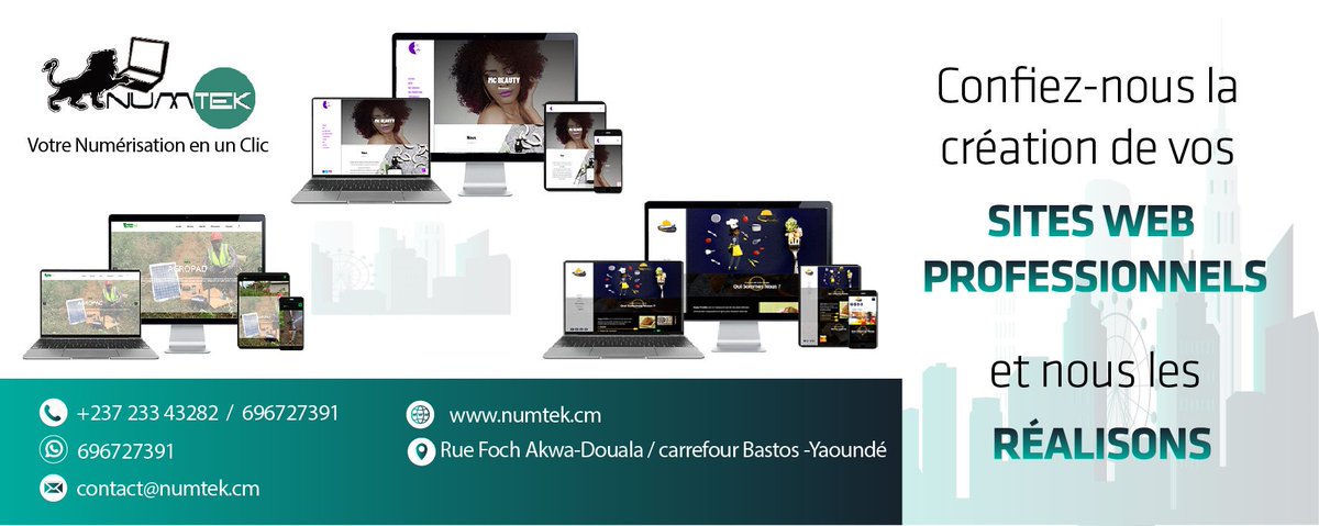 technonumtek's tweet image. Tout comme les entreprises #Happyfoodies, #Mcbeauty, #Agropad, faites réaliser vos sites web professionnels chez #NumtekCameroun.

☎ 696 727 391/ 233 432 820; Whatsapp: 696 727 391/ 655 742 601

Mail: sales@numtek.cm

Site web: buff.ly/30Uap3K
buff.ly/38xCClm