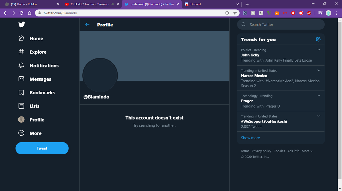 BLAMINDO WENT BYE BYE! tweet media