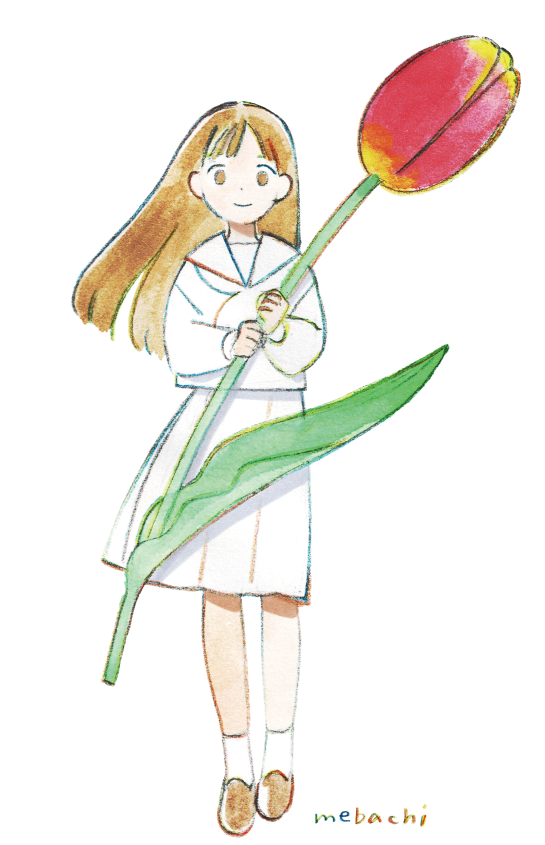 1girl solo flower white skirt holding white background long hair  illustration images