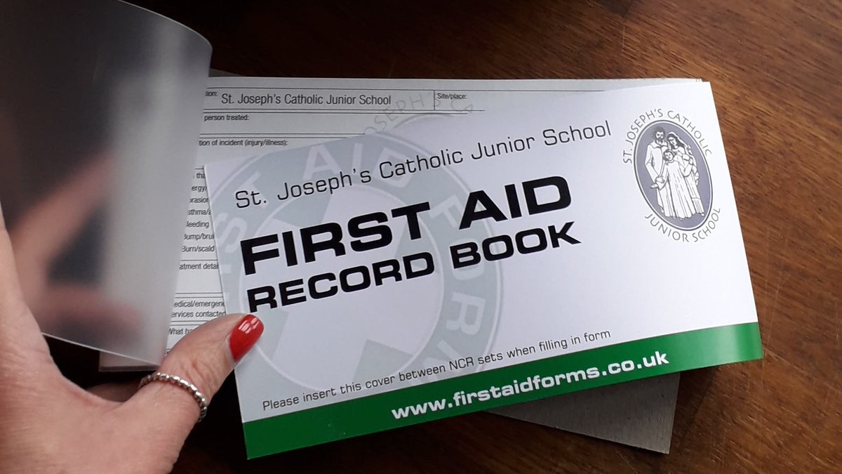 firstaidforms's tweet image. Did you know we can add your logo or crest to any of our forms? Here are some we've just produced for the very lovely people at @StJosBirtley