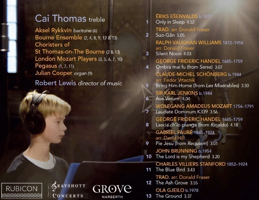 I can now reveal the full repertoire for my upcoming album. Which tracks are you most looking forward to hearing? 🤩 <a href="/olagjeilo/">Ola Gjeilo</a> <a href="/classicjacko/">Sam Jackson</a> <a href="/KarlJenkinsReal/">Karl Jenkins</a> <a href="/AkselMusic/">Aksel Rykkvin</a> <a href="/rob_lewis_music/">Rob Lewis</a> <a href="/Pegasus/">Max</a> choir <a href="/mozartplayers/">London Mozart Players</a> <a href="/Johnbrunning/">John Brunning</a> <a href="/heatheritv1/">Heather Edwards</a> #boytreble <a href="/GrayConc/">Grayshott Concerts</a> <a href="/GroveNarberth/">Grove of Narberth</a>