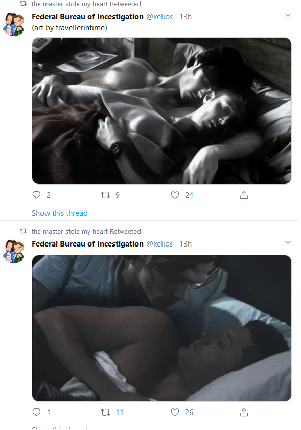 BIGDaddio29's tweet photo. @Marie_Zv @DominicJGM @petercapaldis @PeterCapaldiRP @bbcdoctorwho @DavidTennant_ @mattsmith_dw 🤔🤨#doctormaster #Shipper N #SamDean #incestbrosis #Incest🤢🤮😮😯😲😱😶😐😑
NOW DAT explains a LOT😏😋😛😝😜🤪 #incestbreeding
https://t.co/L7jimgcBX4
Shippers are wats wrong in Fandoms It RUINED @starwars n NOW looks like its gonna RUIN @bbcdoctorwho😒🙄
#ReylosAreWeird🤪 https://t.co/uQXDsvz88E