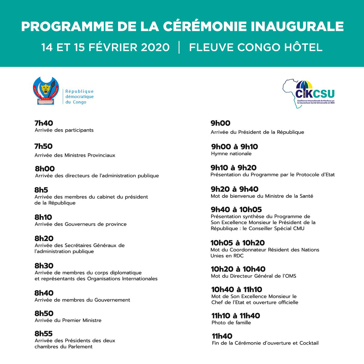C'est déjà pour demain, la conférence internationale de Kinshasa sur la Couverture Santé Universelle #CIKCSU #CSURDC2020 @CordaidRDC @OMSRDCONGO Consultez notre site csu-rdc.com pour en savoir plus.