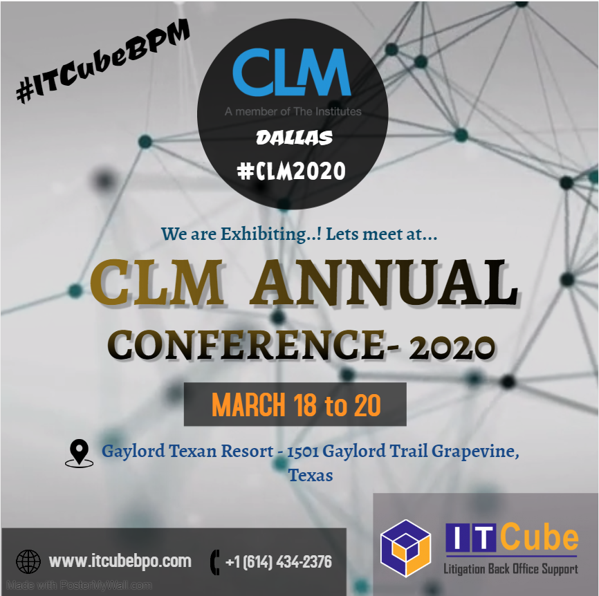 ITCubesolution's tweet image. #ITCubeBPM a leading Business Process Management Company participating in #CLM2020 in Dallas - Texas. Participants can meet us to get an insight of our powerful solutions which helps to empower their business.