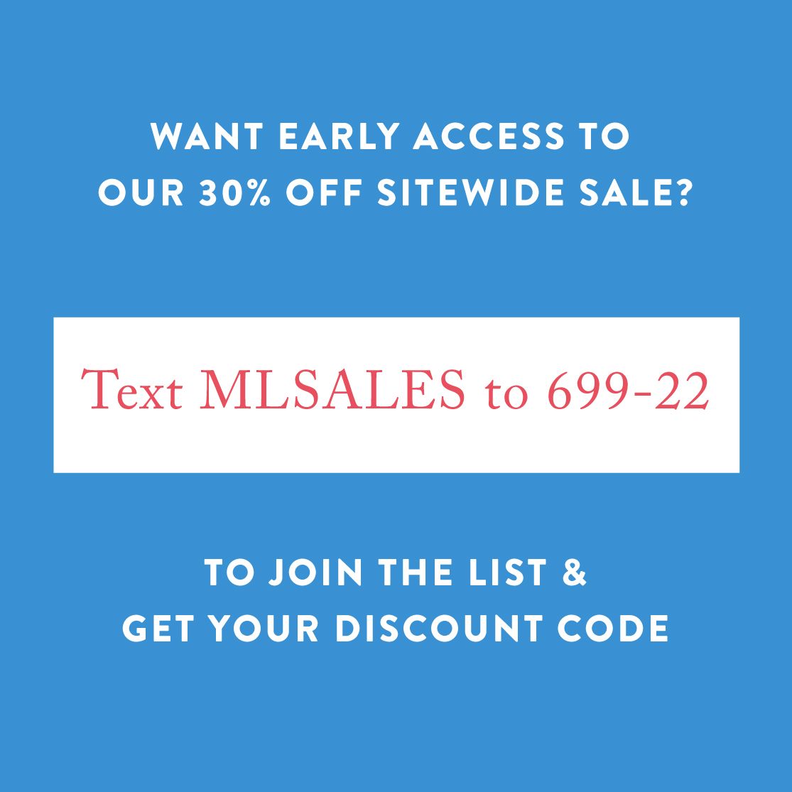 Early access just for you! Text "MLSALES" to 699-22 to save! 📱
Browse styles here: buff.ly/37kLEkr