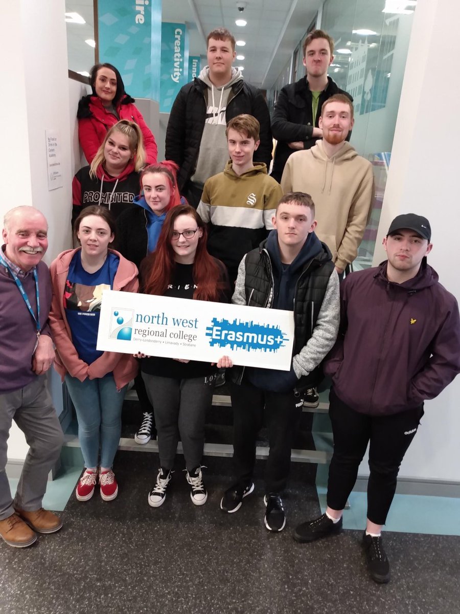 nwrcglobal's tweet photo. Danmark bundet! 12 @mynwrc students are heading to #Denmark on Sunday to begin a 3 week #ErasmusPlus #mobility #traineeship They are all nervous yet excited for this fantastic opportunity #EMOKS #epluspeople #erasmuspluseffect @erasmusplusUK @EUErasmusPlus @ErasmusPlus_pro https://t.co/IURR0Mk4vF