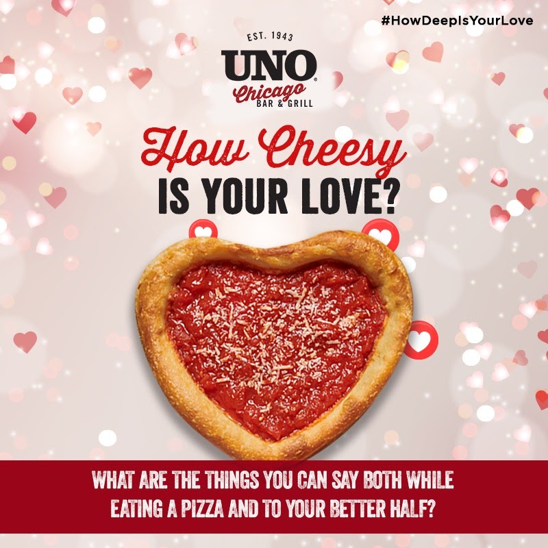 Unosindia's tweet photo. The cheesiest and the most quirky answer wins a free meal for two on the valentine’s day. We’ll start it for you. ‘ Hey, are you a pizza topping? Cuz’ you should totally get on me.’

For Reservations: https://t.co/fZeai5ha7E

#UnosIndia #Pizza #DeepdishPizza #Chicago #LovePizza https://t.co/Zp5mtSlypx