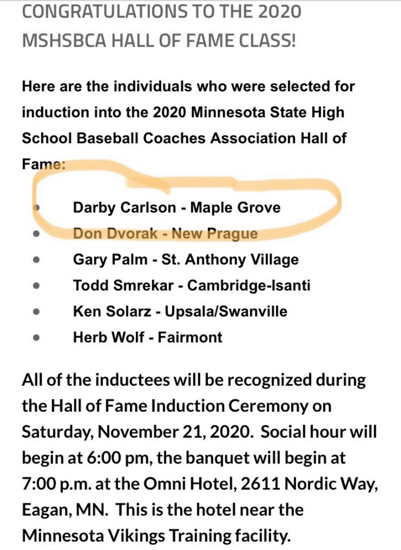 Congrats to Coach Carlson for a well-deserved honor as he gets inducted into the Hall of Fame this year! #oneofthegreats #crimsonlegend #congratsDarby