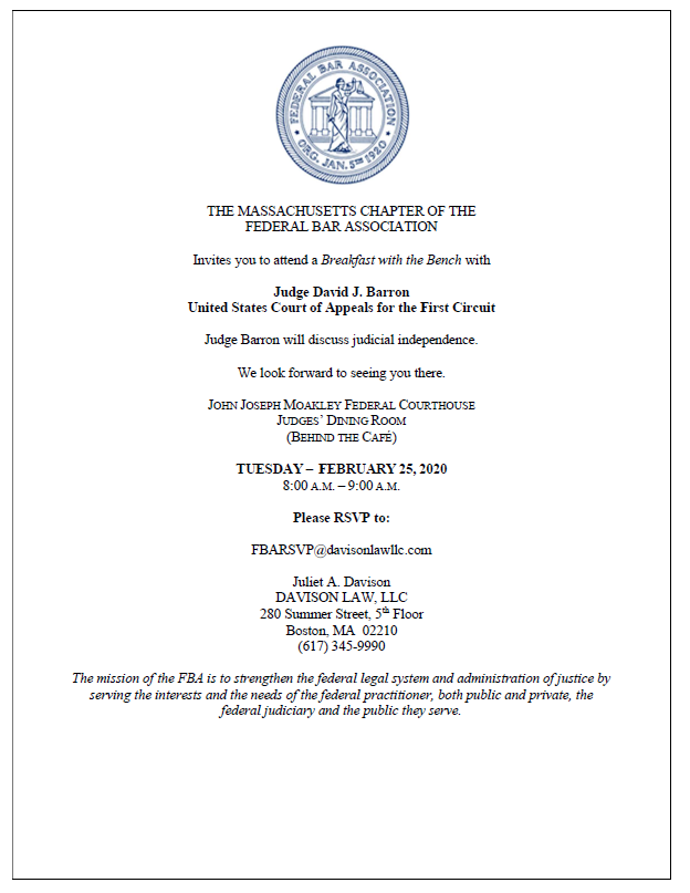 Federal Bar Association Massachusetts Chapter on Twitter "Start your