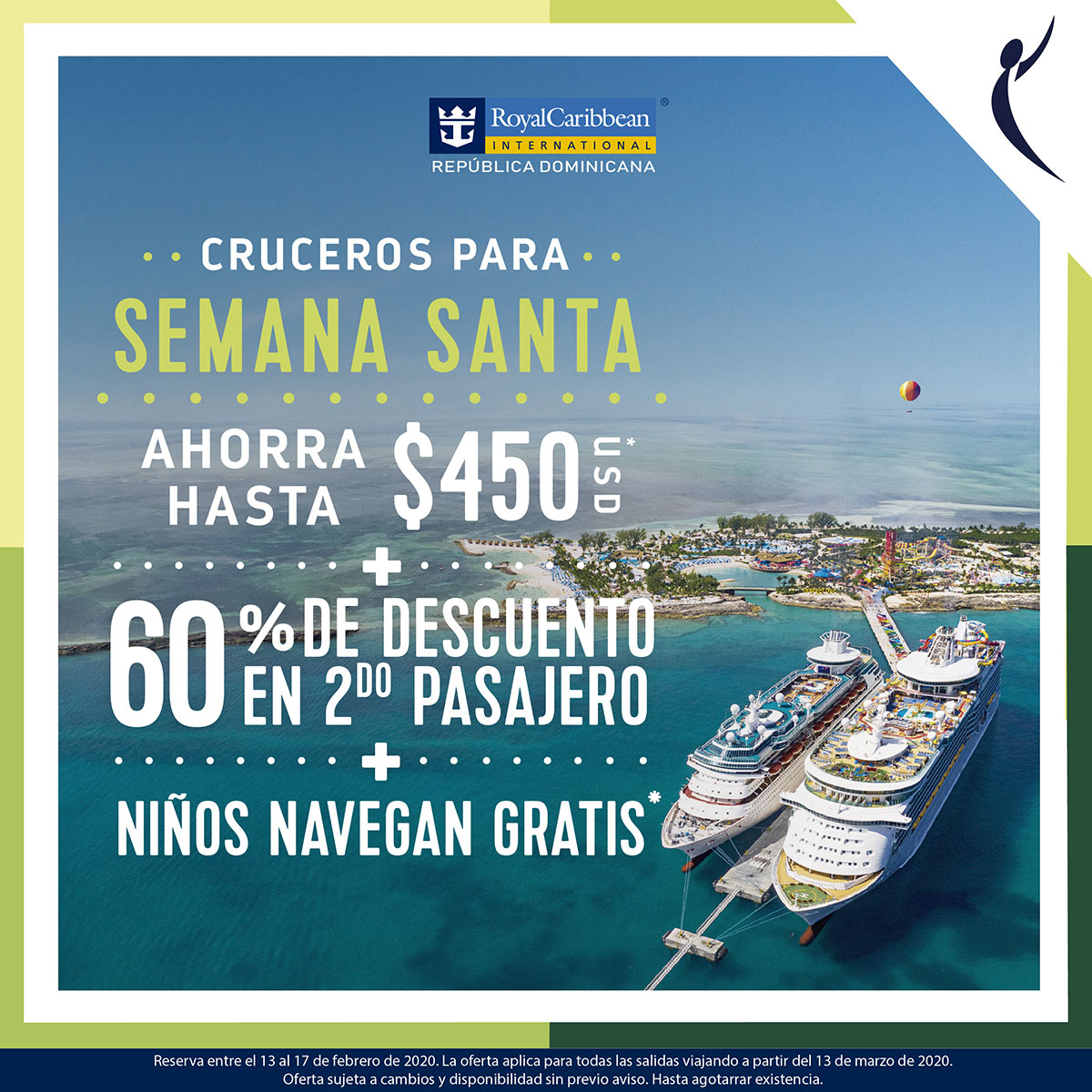 ¿Preparados para Semana Santa 2020?
.
Aprovecha ésta increíble oferta de #RoyalCaribban y vive una aventura a bordo de los barco más grandes del mundo.🌍
.
#miexperienciatravelnet #travel #travelgram #royalcaribbeaninternational