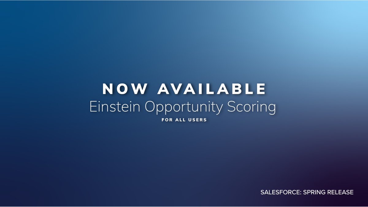 Abelianus's tweet image. #SalesforceSpringRelease Now all users get to prioritize opportunities with Einstein Scoring! Deal Predictions, Follow-Up Reminders, and Key Moments get deals closed 👏on 👏 the 👏 fly!
