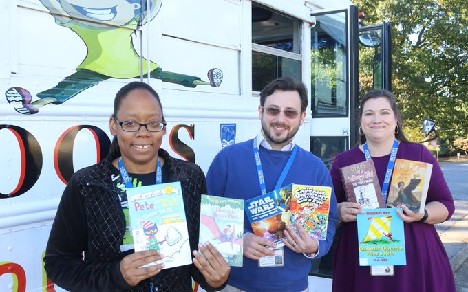 jordanmcaldwell's tweet photo. The HPS Book Bus could not operate without the hard work of these two women. With this week being SCHOOL BUS DRIVER Appreciation Week, I wanted to thank both Emily and Tina for their hard work, dedication, and service. 
@hickoryschools 
#MovingForwardWithWhy
#HPSblendED https://t.co/YXQhvlwTKe