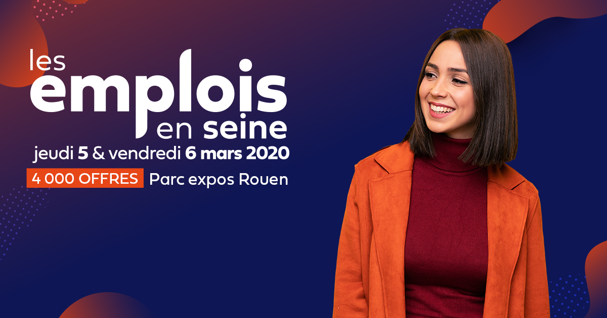 🧐Vous recherchez un emploi, un stage et/ou une formation ?

📅 Bonne nouvelle ! Le rendez-vous normand du recrutement "Emplois en Seine" revient les 5 et 6 mars au <a href="/RouenExpo/">RouenExpoEvenements</a>.

Retrouvez-nous sur notre stand où des recruteurs du territoire vous accueilleront !