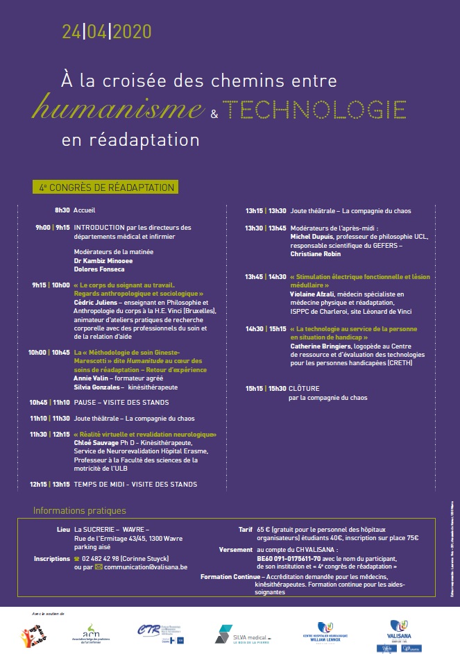 Un 4ème #congrès de #réadaptation sur le thème de la croisée des chemins entre #humanisme et #technologie aura lieu le 24 avril 2020.

C'est avec grand plaisir que vous serez accueillis dans le très bel espace de la #Sucrerie de #Wavre.

auvb.be/fr/blog/centra…

#santé