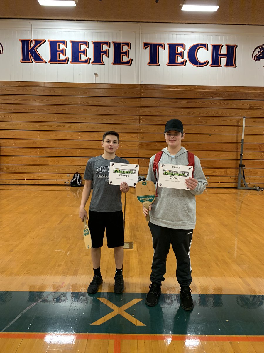 Congrats to D block pickleball champs David Maude and Cooper Gordon! #Keefetech
