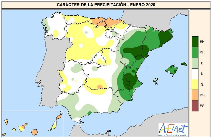AEMET_Esp's tweet image. #ResumenClimatológicoAEMET
Ya está disponible en nuestro web el resumen completo de #enero2020, un mes cálido en conjunto, y muy irregular en precipitaciones. 
aemet.es/documentos/es/…