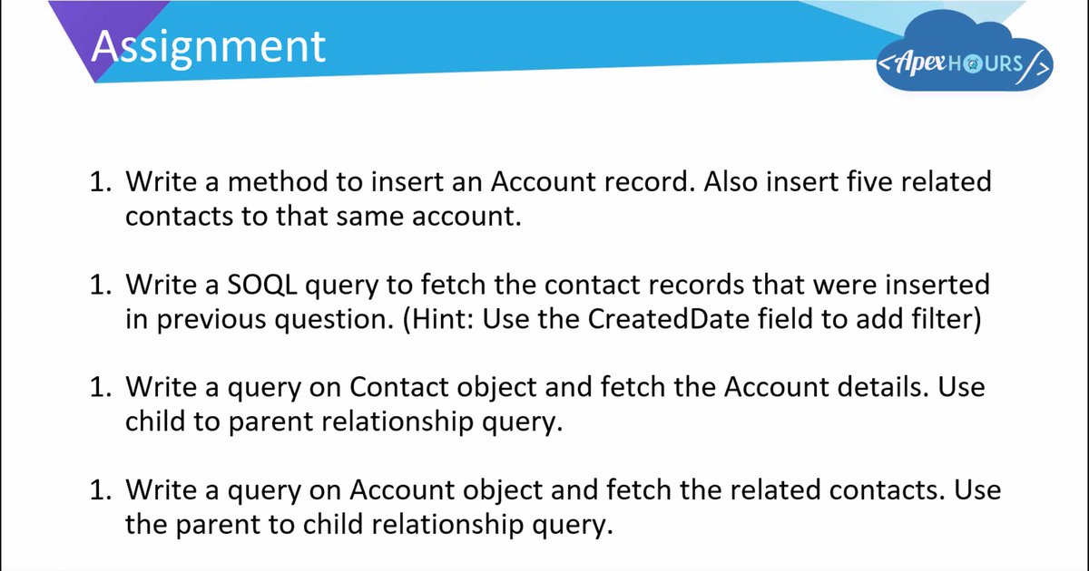 ApexHours's tweet image. Day 4 : Assignment 

Good work done @saket__c 

#ApexHoursDev