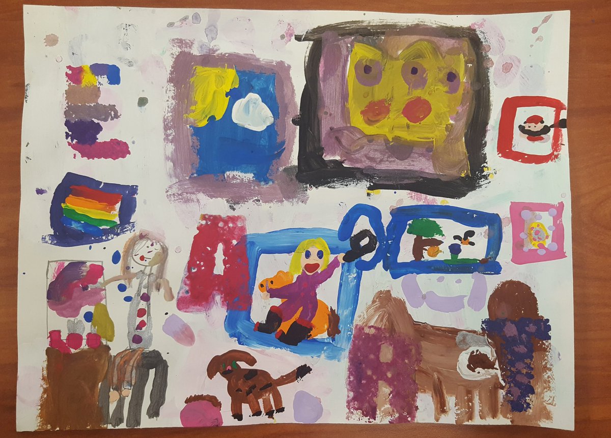 This second grader has been persevering with this painting through more than 3 class periods. So much personal meaning packed into it! <a href="/PequeaElem/">Pequea Elementary</a>  <a href="/pennmanor/">Penn Manor SD</a>
