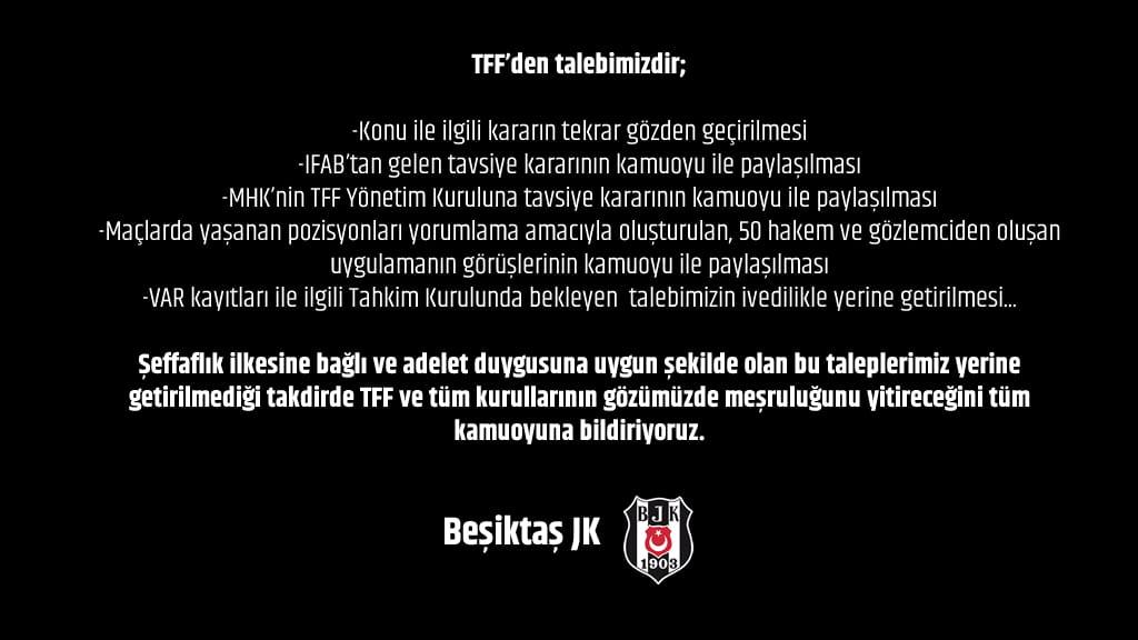 TFF'den talebimizdir!
