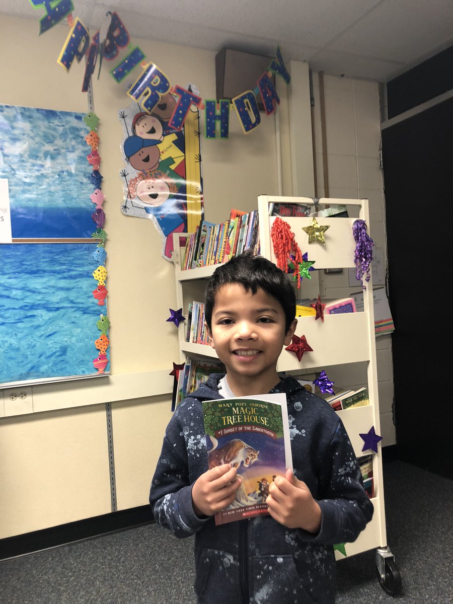 MsGinaShaw's tweet photo. It’s birthday book time! Every Schafer shark gets to choose their own book on their bday! Thank you for purchasing the books Parkview. @D45Schafer  @D45Schools @parkvwchurch https://t.co/LTCUid993y