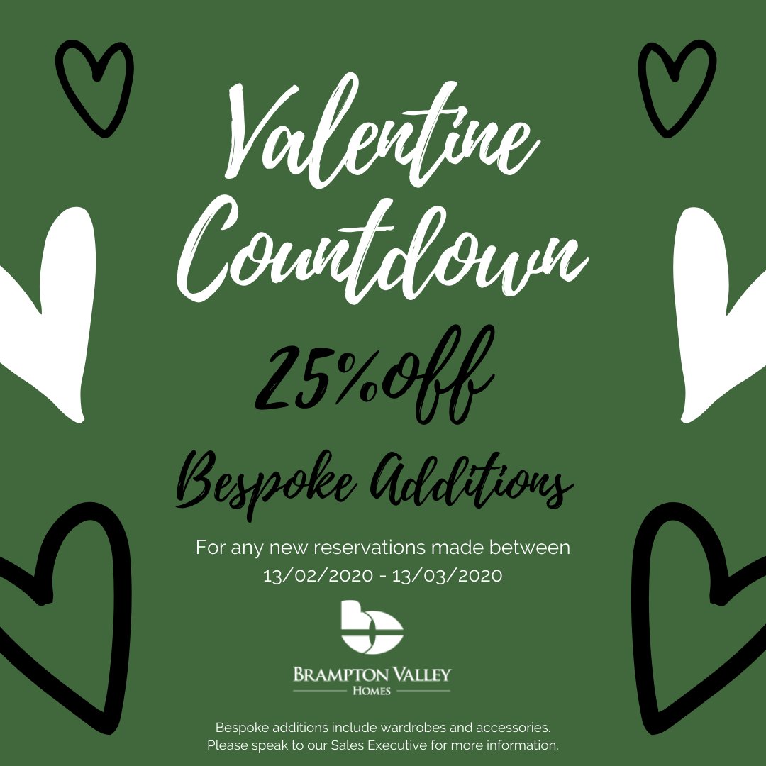 Our valentine's offer is valid for one month from today! 💕

#BramptonValleyHomes #NewHome #ValentinesOffer #ThursdayThoughts