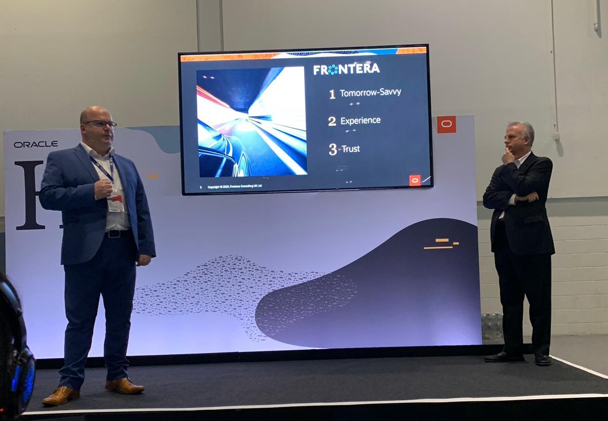 Frontera_Conslt's tweet photo. Gary and Matt were on stage at Oracle OpenWorld Europe: London talking about the key aspects you should always consider when trying to find the perfect partner.

#oowlon #fronteraoow #oow2020 #drivingclientsuccess #choosingtherightpartner https://t.co/v3WRuMeCfR