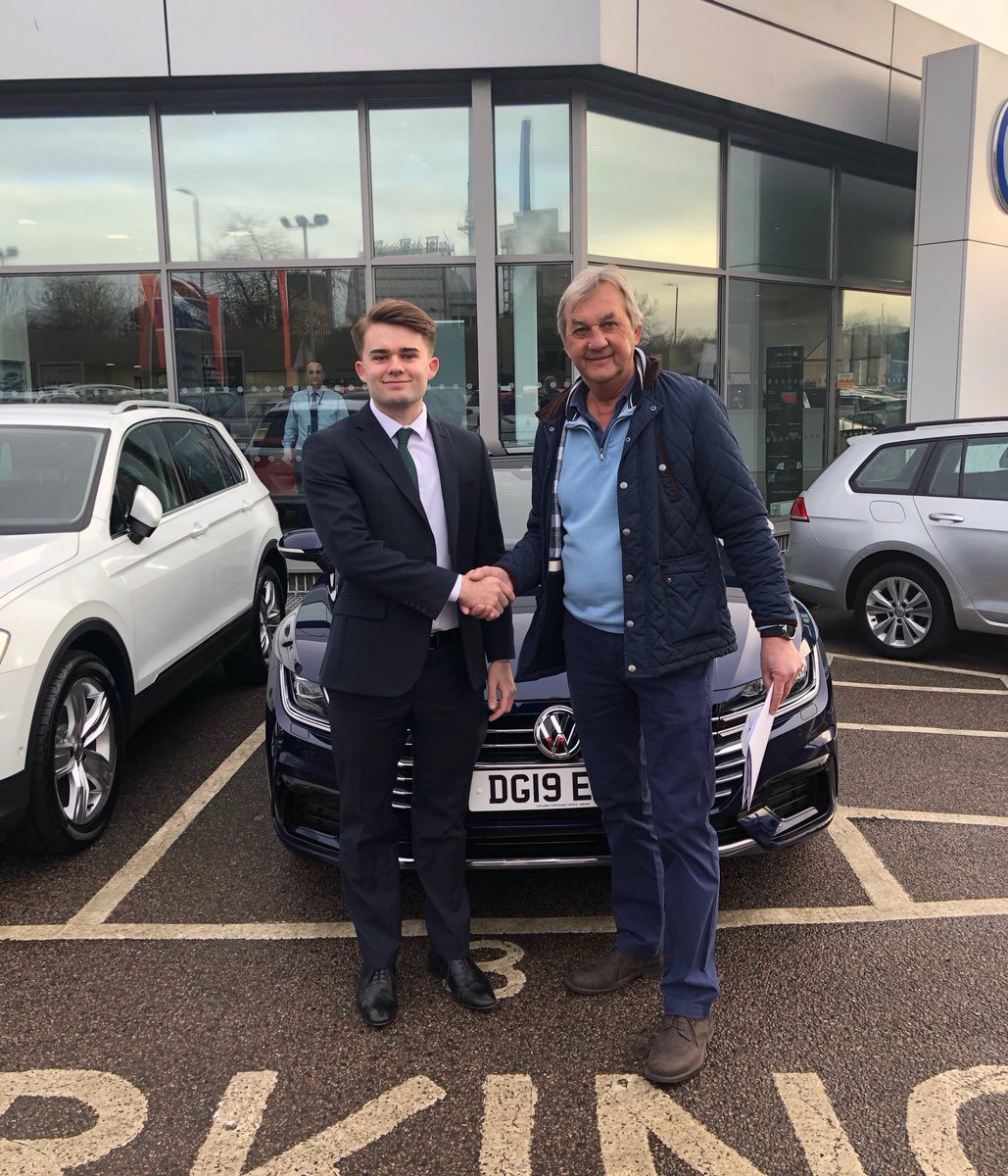 Marshall_VW's tweet photo. #HappyHandoverDay to Mr Parking, pictured here collecting his stunning new Arteon from @Marshall_VW #Harlow Sales Executive Matthew Bennett. Congratulations! #marshallmoments https://t.co/p34L5zicTs