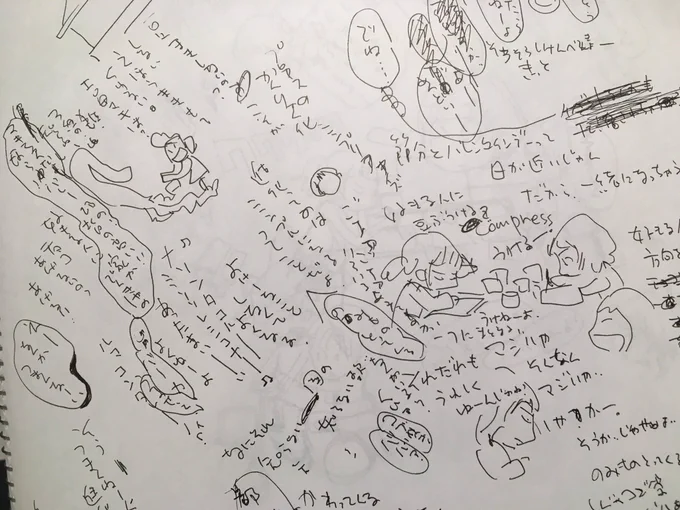 ファミレス進化論のネームというかプロットというか、が出てきた。一応ちゃんと考えて描いてたのか。でもここから原稿用紙に落とし込む段階でまた変わりますからなー。 