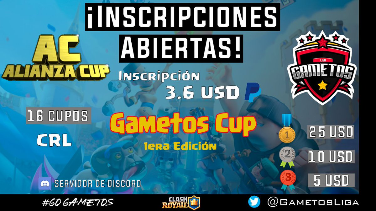inscripciónes Abiertas!!!!!
Edicion con <a href="/AlianzaCup/">AlianzaCup</a>
Mas información MD
Se agradece RT🔃 y Fav❤️